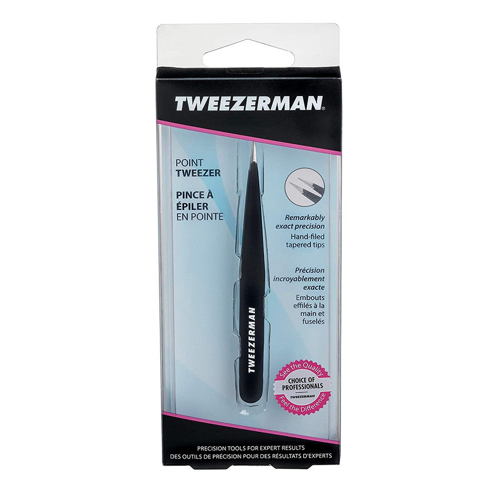 Tweezerman Stainless Steel Point Tweezer, Assorted Colors, 1 Ea